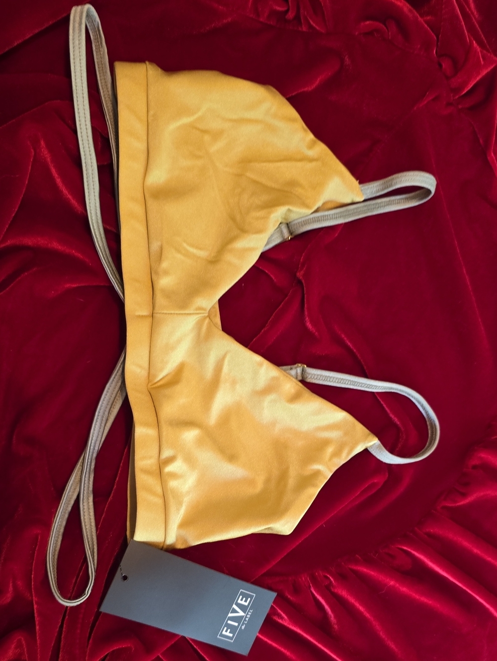 Five The Label Yellow Bralette with Contrast Straps